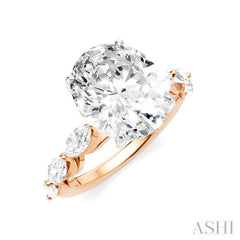 ASHI Oval Shape Semi-Mount Diamond Engagement Ring 192A1PPFHPW-SM-OV5