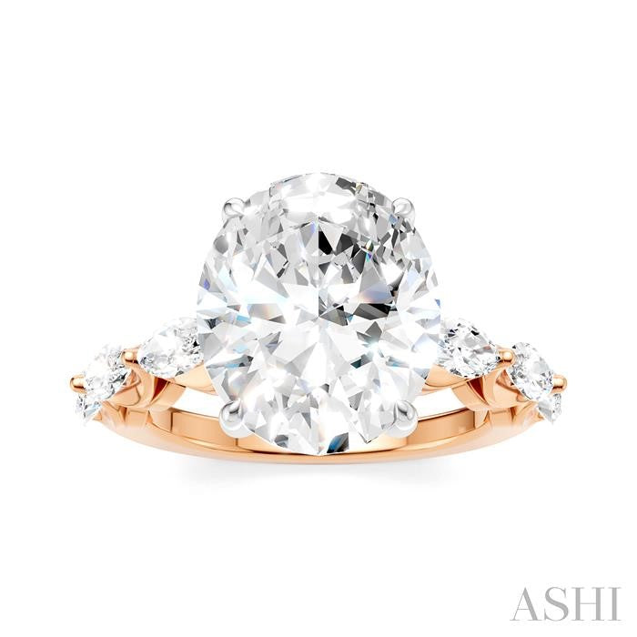 ASHI Oval Shape Semi-Mount Diamond Engagement Ring 192A1PPFHPW-SM-OV5