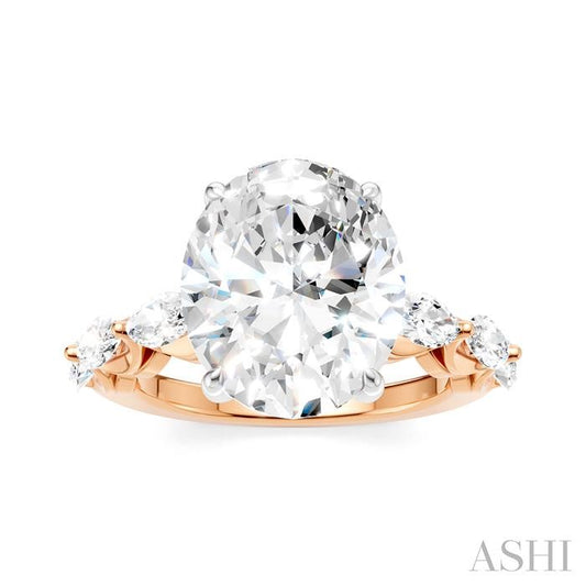 ASHI Oval Shape Semi-Mount Diamond Engagement Ring 192A1PPFHPW-SM-OV5