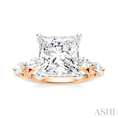 ASHI Princess Shape Semi-Mount Diamond Engagement Ring 192A1PPFHPW-SM-PN4