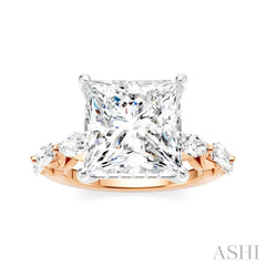 ASHI Princess Shape Semi-Mount Diamond Engagement Ring 192A1PPFHPW-SM-PN5