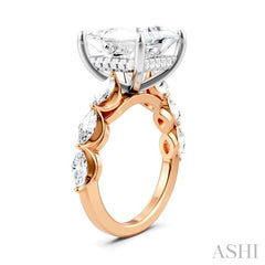 ASHI Princess Shape Semi-Mount Diamond Engagement Ring 192A1PPFHPW-SM-PN5