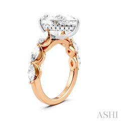 ASHI Pear Shape Semi-Mount Diamond Engagement Ring 192A1PPFHPW-SM-PR3