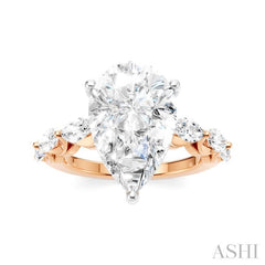 ASHI Pear Shape Semi-Mount Diamond Engagement Ring 192A1PPFHPW-SM-PR4