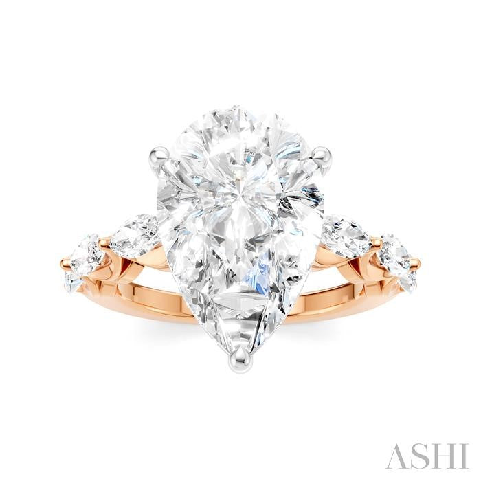 ASHI Pear Shape Semi-Mount Diamond Engagement Ring 192A1PPFHPW-SM-PR5