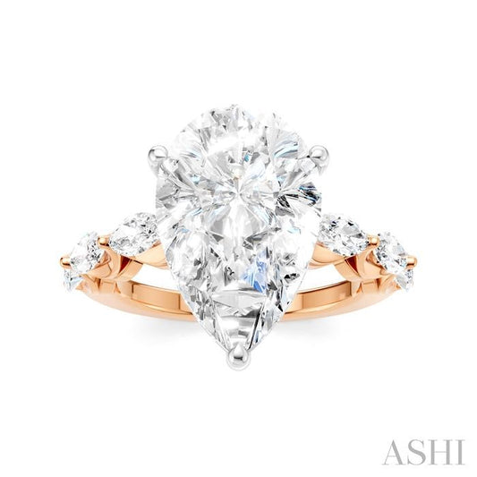 ASHI Pear Shape Semi-Mount Diamond Engagement Ring 192A1PPFHPW-SM-PR5