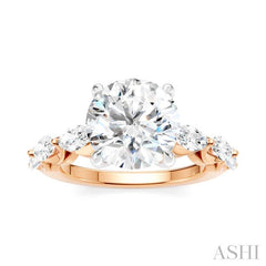 ASHI Round Shape Semi-Mount Diamond Engagement Ring 192A1PPFHPW-SM-RD3