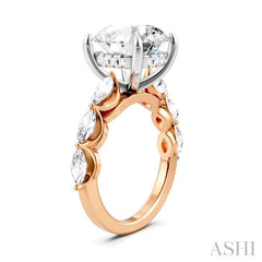 ASHI Round Shape Semi-Mount Diamond Engagement Ring 192A1PPFHPW-SM-RD5