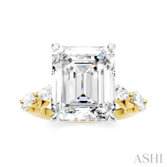 ASHI Emerald Shape Semi-Mount Diamond Engagement Ring 192A1PPFHYW-SM-EM5
