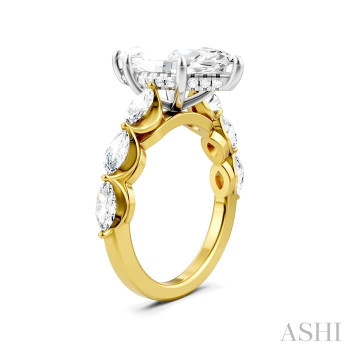 ASHI Marquise Shape Semi-Mount Diamond Engagement Ring 192A1PPFHYW-SM-MQ3