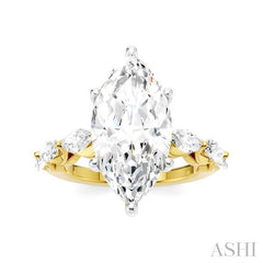 ASHI Marquise Shape Semi-Mount Diamond Engagement Ring 192A1PPFHYW-SM-MQ4