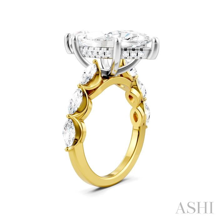 ASHI Marquise Shape Semi-Mount Diamond Engagement Ring 192A1PPFHYW-SM-MQ5