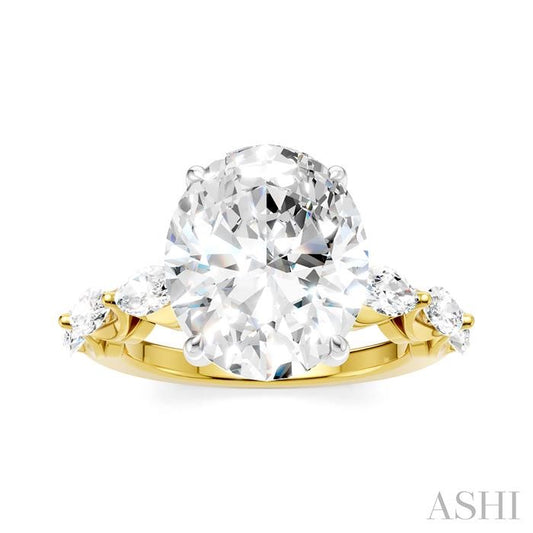ASHI Oval Shape Semi-Mount Diamond Engagement Ring 192A1PPFHYW-SM-OV5