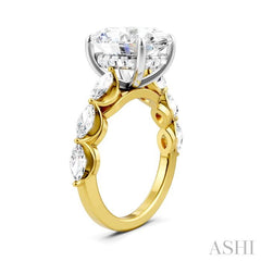 ASHI Oval Shape Semi-Mount Diamond Engagement Ring 192A1PPFHYW-SM-OV5