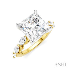 ASHI Princess Shape Semi-Mount Diamond Engagement Ring 192A1PPFHYW-SM-PN4