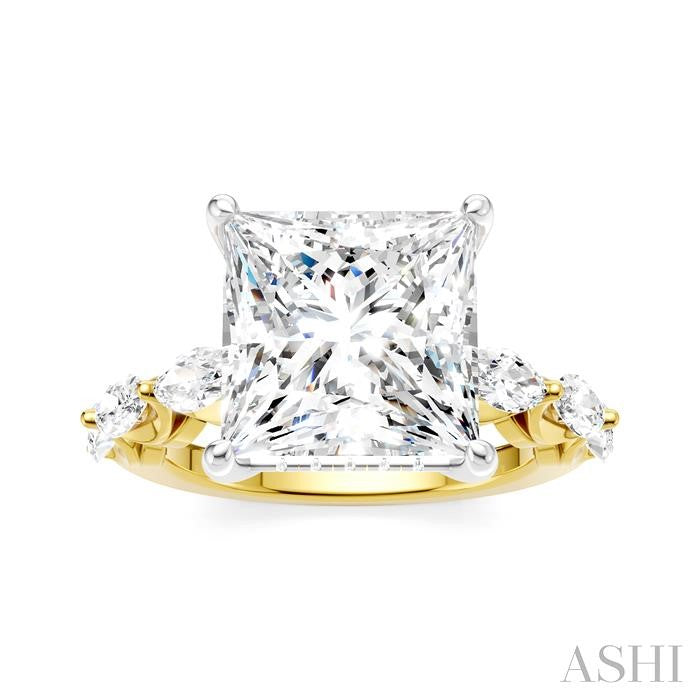 ASHI Princess Shape Semi-Mount Diamond Engagement Ring 192A1PPFHYW-SM-PN5