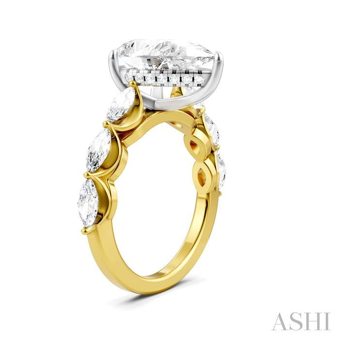 ASHI Pear Shape Semi-Mount Diamond Engagement Ring 192A1PPFHYW-SM-PR3
