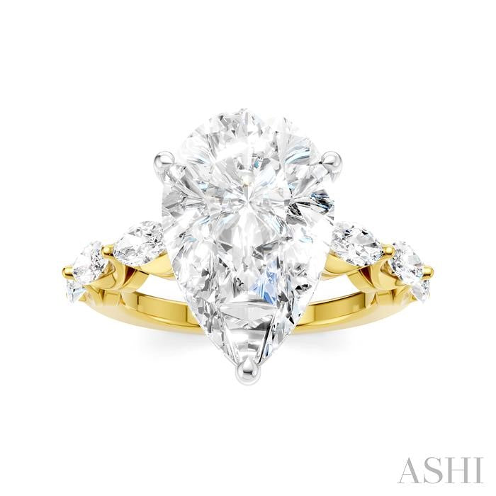 ASHI Pear Shape Semi-Mount Diamond Engagement Ring 192A1PPFHYW-SM-PR5