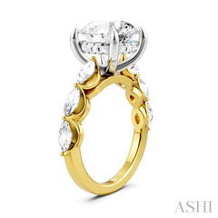 ASHI Round Shape Semi-Mount Diamond Engagement Ring 192A1PPFHYW-SM-RD4