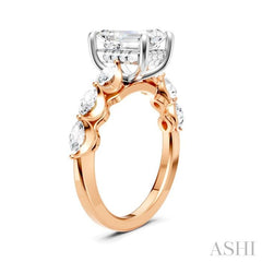 ASHI Emerald Shape Semi-Mount Diamond Engagement Ring 192A2PPFHPW-SM-EM2