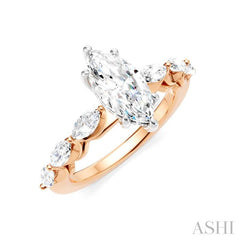 ASHI Marquise Shape Semi-Mount Diamond Engagement Ring 192A2PPFHPW-SM-MQ1