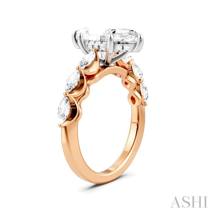 ASHI Marquise Shape Semi-Mount Diamond Engagement Ring 192A2PPFHPW-SM-MQ2