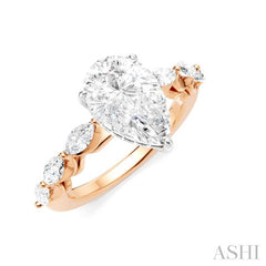 ASHI Pear Shape Semi-Mount Diamond Engagement Ring 192A2PPFHPW-SM-PR2