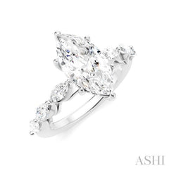 ASHI Marquise Shape Semi-Mount Diamond Engagement Ring 192A2PPFHWG-SM-MQ2