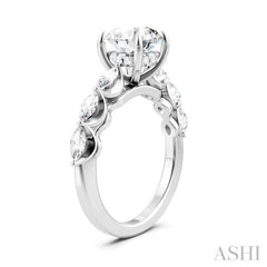 ASHI Round Shape Semi-Mount Diamond Engagement Ring 192A2PPFHWG-SM-RD2