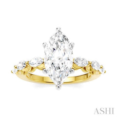 ASHI Marquise Shape Semi-Mount Diamond Engagement Ring 192A2PPFHYW-SM-MQ2