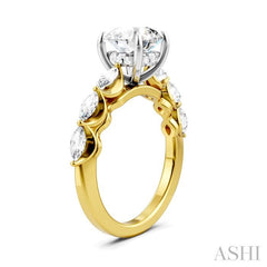 ASHI Round Shape Semi-Mount Diamond Engagement Ring 192A2PPFHYW-SM-RD2