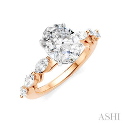 ASHI Oval Shape Semi-Mount Diamond Engagement Ring 192A3PPFHPW-SM-OV2