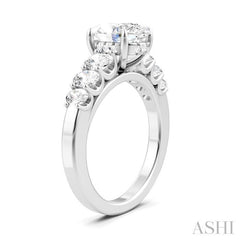 ASHI Oval Shape Semi-Mount Diamond Engagement Ring 192B1PPFHWG-SM-OV2