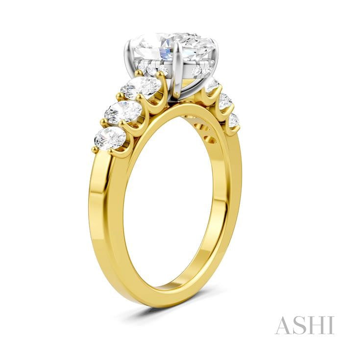 ASHI Oval Shape Semi-Mount Diamond Engagement Ring 192B1PPFHYW-SM-OV2