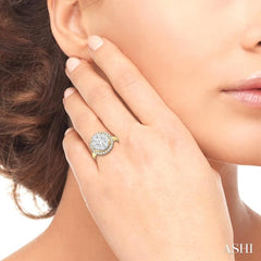 ASHI Round Shape Halo Lovebright Essential Diamond Engagement Ring 19310PPFVYW-LE-1.50