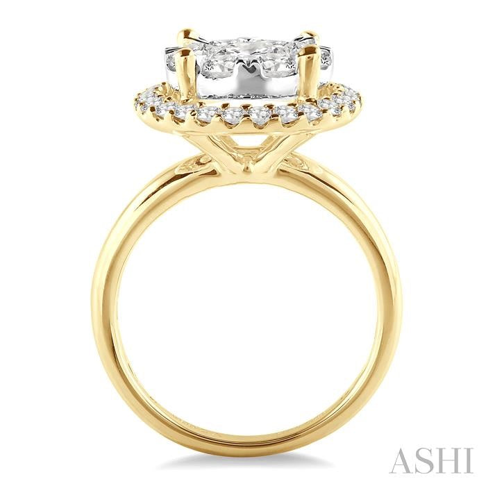 ASHI Round Shape Halo Lovebright Essential Diamond Engagement Ring 19310PPFVYW-LE-2.00