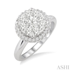ASHI Round Shape Halo Lovebright Essential Diamond Engagement Ring 19313PPFVWG-LE