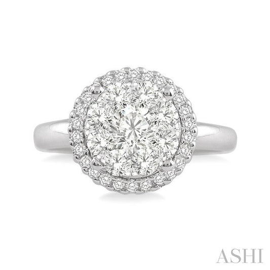 ASHI Round Shape Halo Lovebright Essential Diamond Engagement Ring 19313PPFVWG-LE