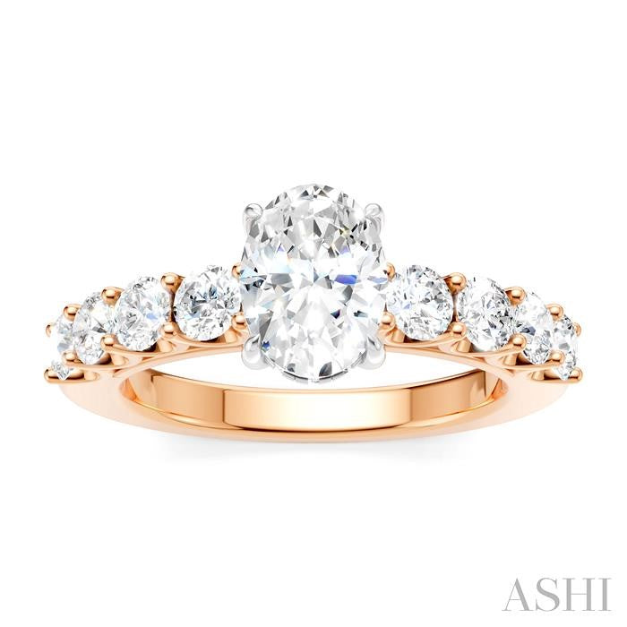 ASHI Oval Shape Semi-Mount Diamond Engagement Ring 193A2PPFHPW-SM-OV1