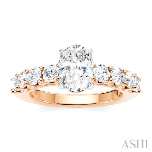 ASHI Oval Shape Semi-Mount Diamond Engagement Ring 193A2PPFHPW-SM-OV1