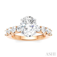 ASHI Oval Shape Semi-Mount Diamond Engagement Ring 193A2PPFHPW-SM-OV2