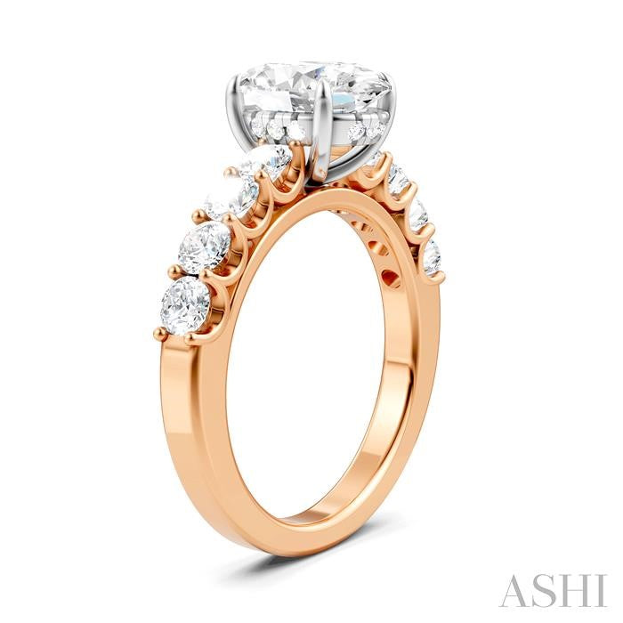 ASHI Oval Shape Semi-Mount Diamond Engagement Ring 193A2PPFHPW-SM-OV2
