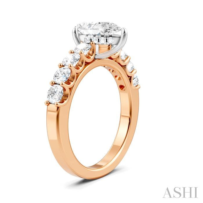 ASHI Pear Shape Semi-Mount Diamond Engagement Ring 193A2PPFHPW-SM-PR1