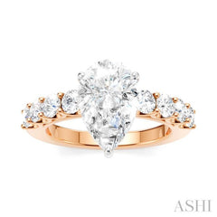 ASHI Pear Shape Semi-Mount Diamond Engagement Ring 193A2PPFHPW-SM-PR2