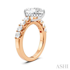 ASHI Pear Shape Semi-Mount Diamond Engagement Ring 193A2PPFHPW-SM-PR2