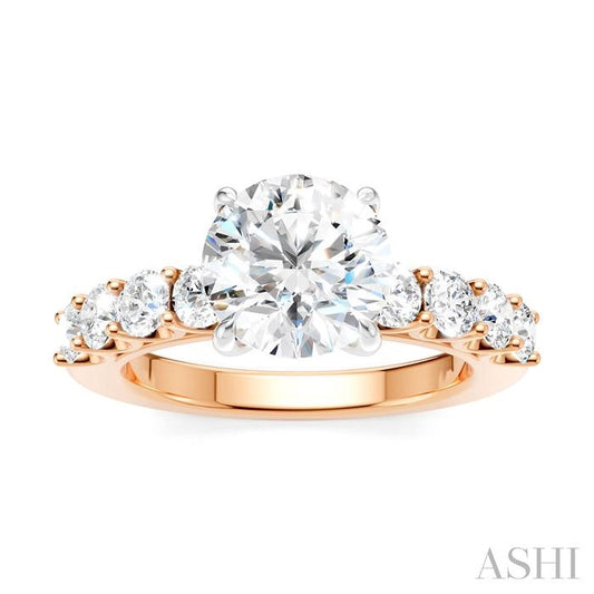 ASHI Round Shape Semi-Mount Diamond Engagement Ring 193A2PPFHPW-SM-RD2