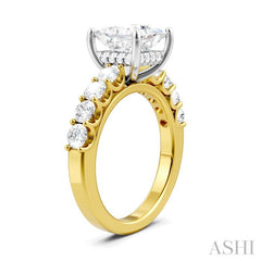 ASHI Princess Shape Semi-Mount Diamond Engagement Ring 193A2PPFHYW-SM-PN2