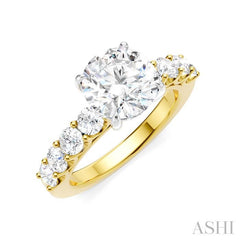 ASHI Round Shape Semi-Mount Diamond Engagement Ring 193A2PPFHYW-SM-RD2