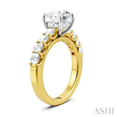ASHI Round Shape Semi-Mount Diamond Engagement Ring 193A2PPFHYW-SM-RD2