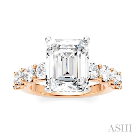 ASHI Emerald Shape Semi-Mount Diamond Engagement Ring 193ACPPFHPW-SM-EM3